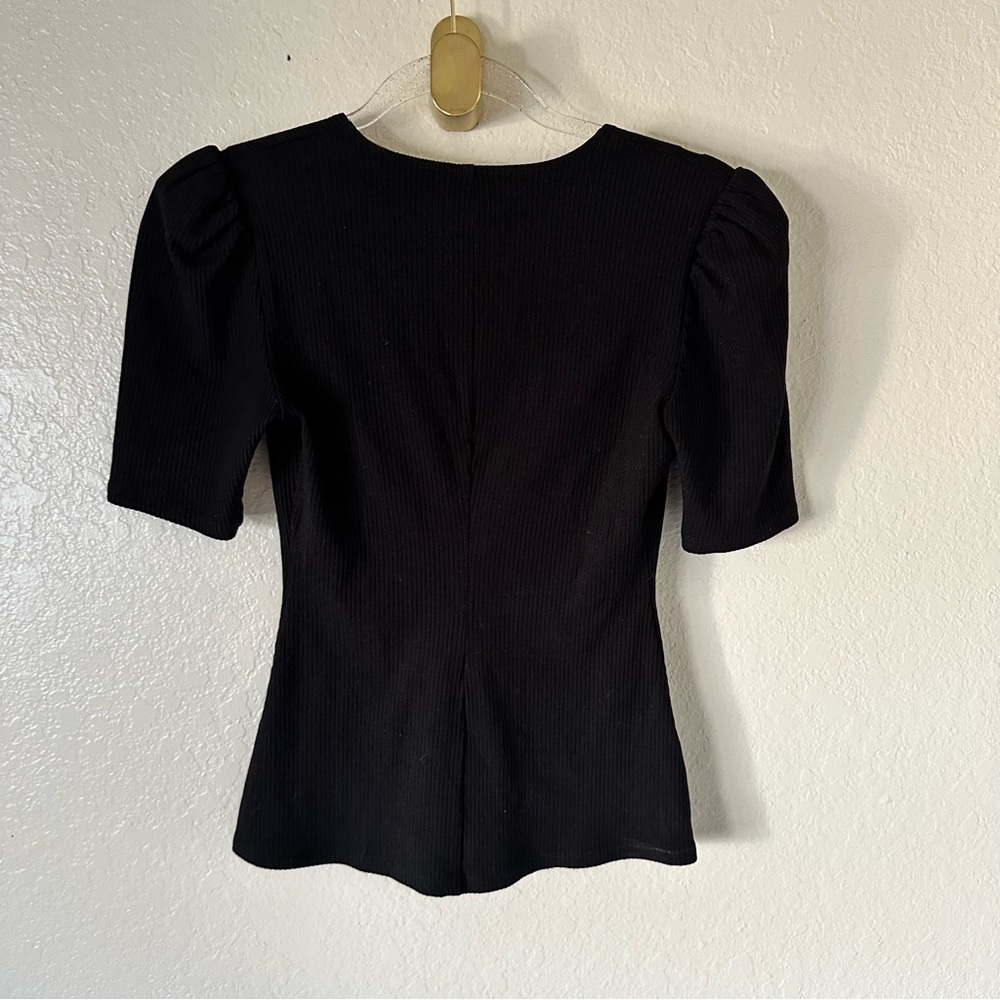 Reformation black ribbed deep plunge v neck top size XS - Picture 9 of 9